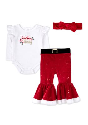 Baby Essentials Kids Baby Santa 2-Piece Set, Red, 9 Months