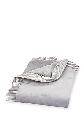 Ruffle Stripe Trimmed Receiving Blanket