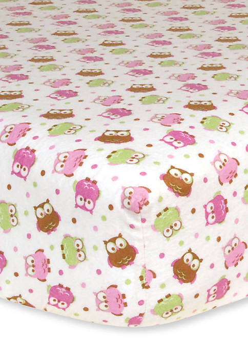 Trend Lab® Owl Flannel Fitted Crib Sheet