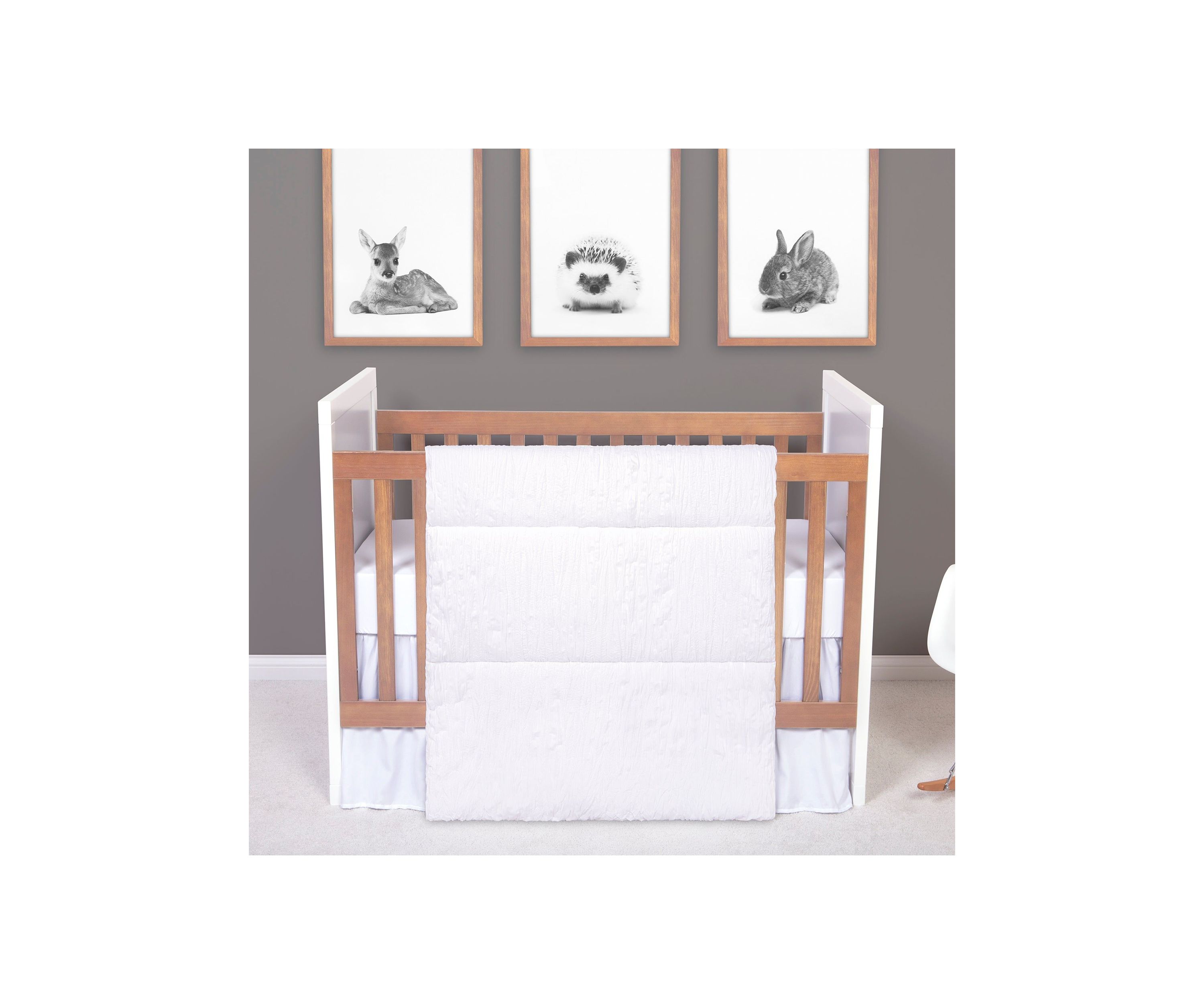 Simply White 3 PC Crib Bedding