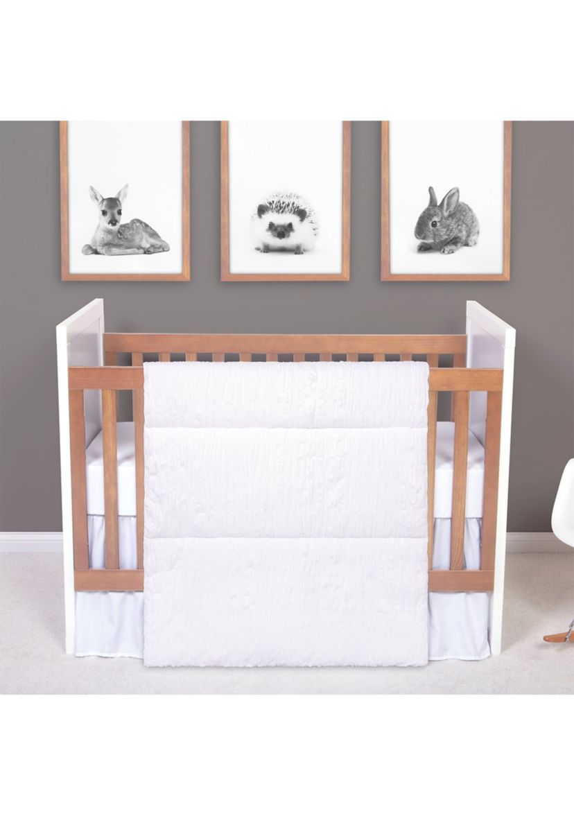 Simply White 3 PC Crib Bedding