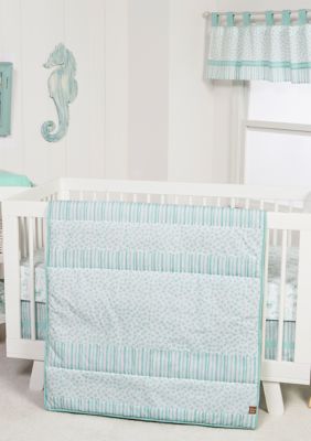 Crib Bedding Set 3 Piece Seashore Waves Nursery Baby Boys Girls