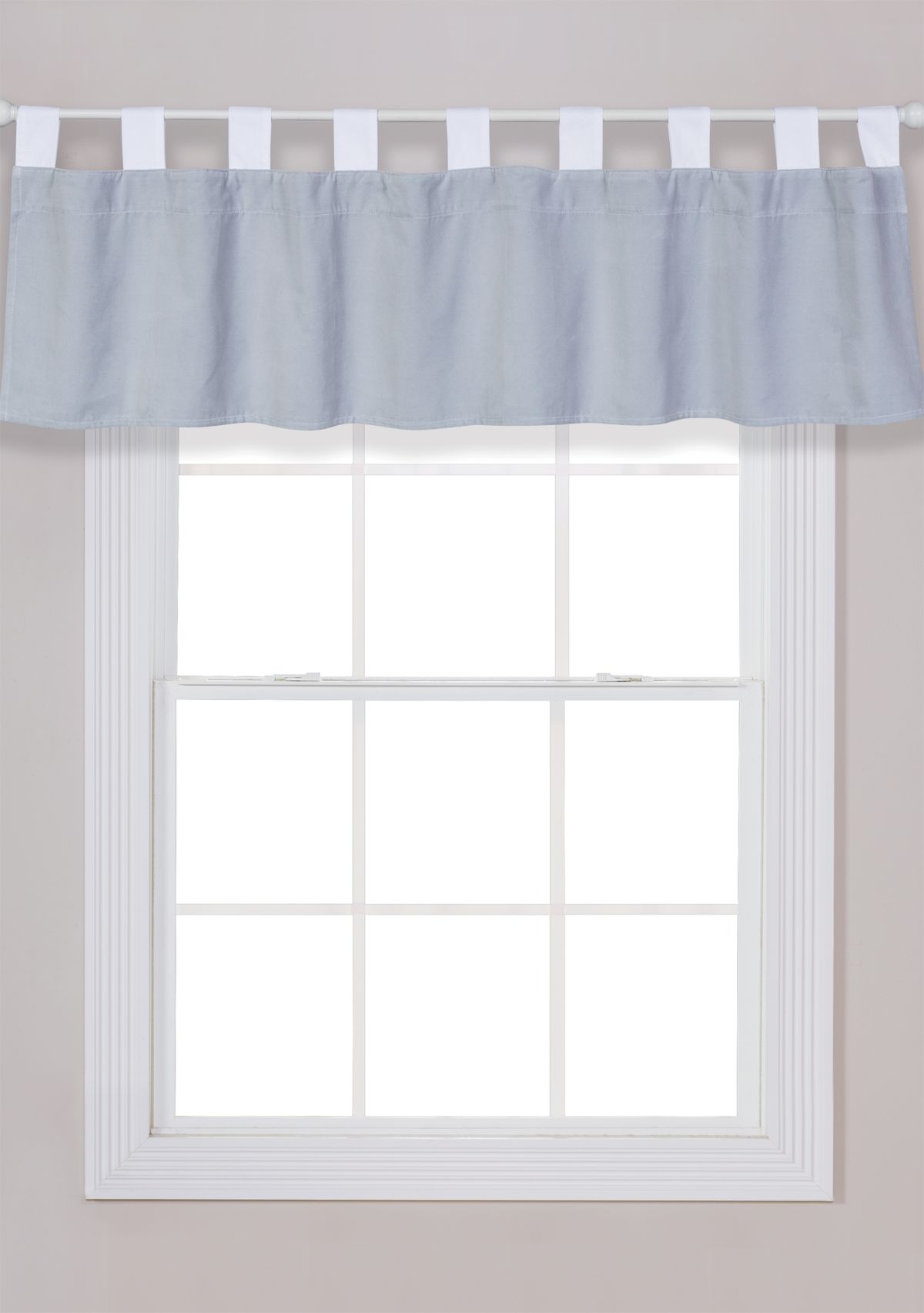 Gray Washed Velvet Window Valance