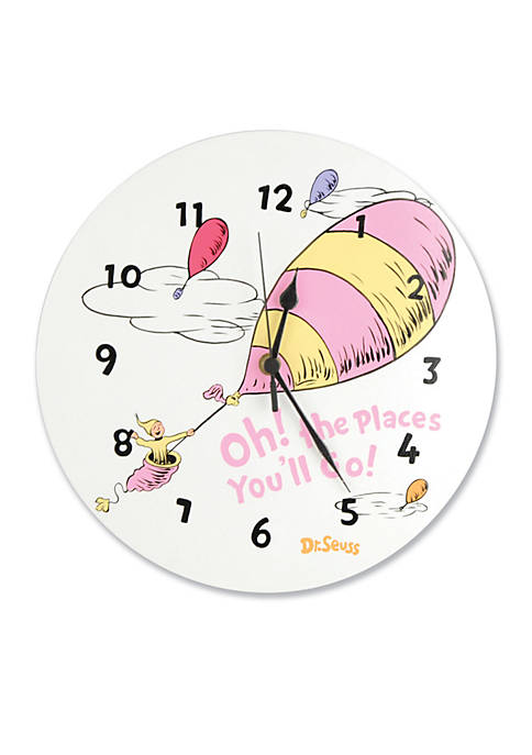 Dr. Seuss Oh, The Places Youll Go Pink Wall Clock - Online Only