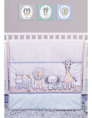 Sammy and Lou Baby Safari Yearbook 4 Piece Crib Bedding Set | belk