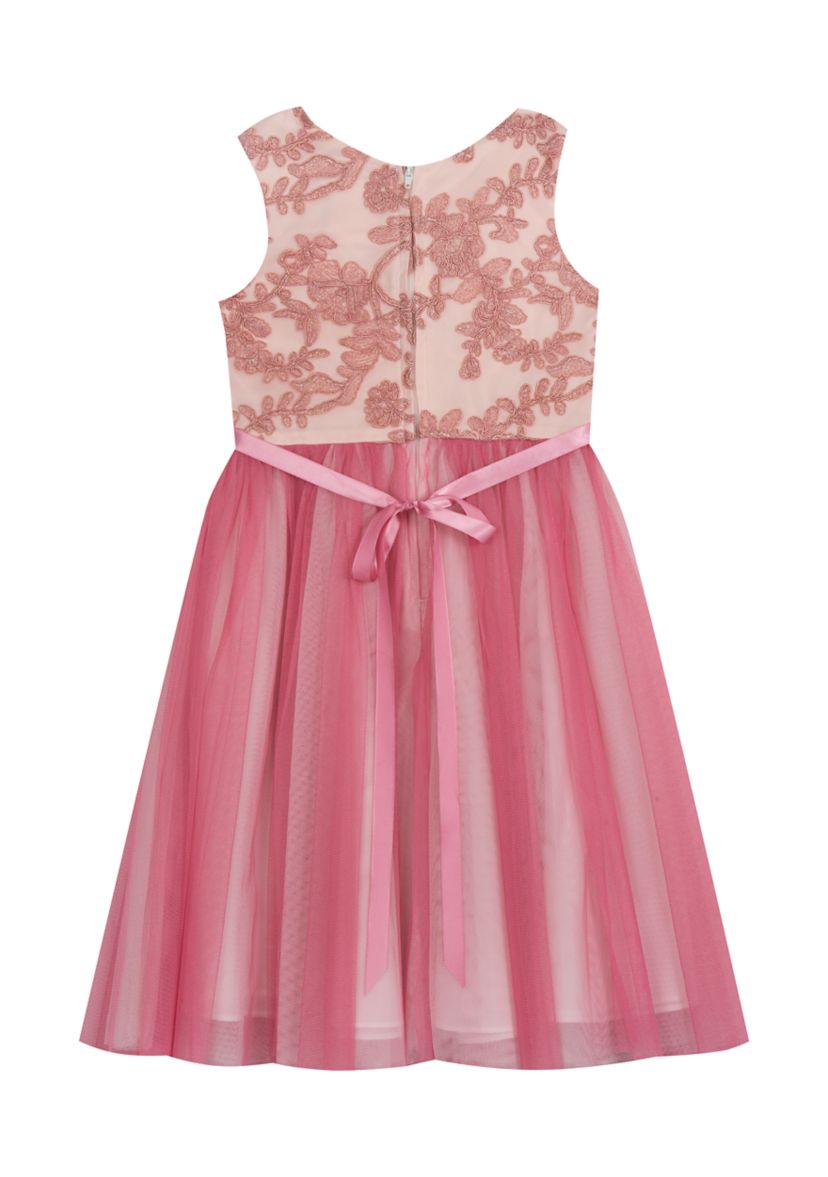 Toddler Girls Embroidered Mesh Dress