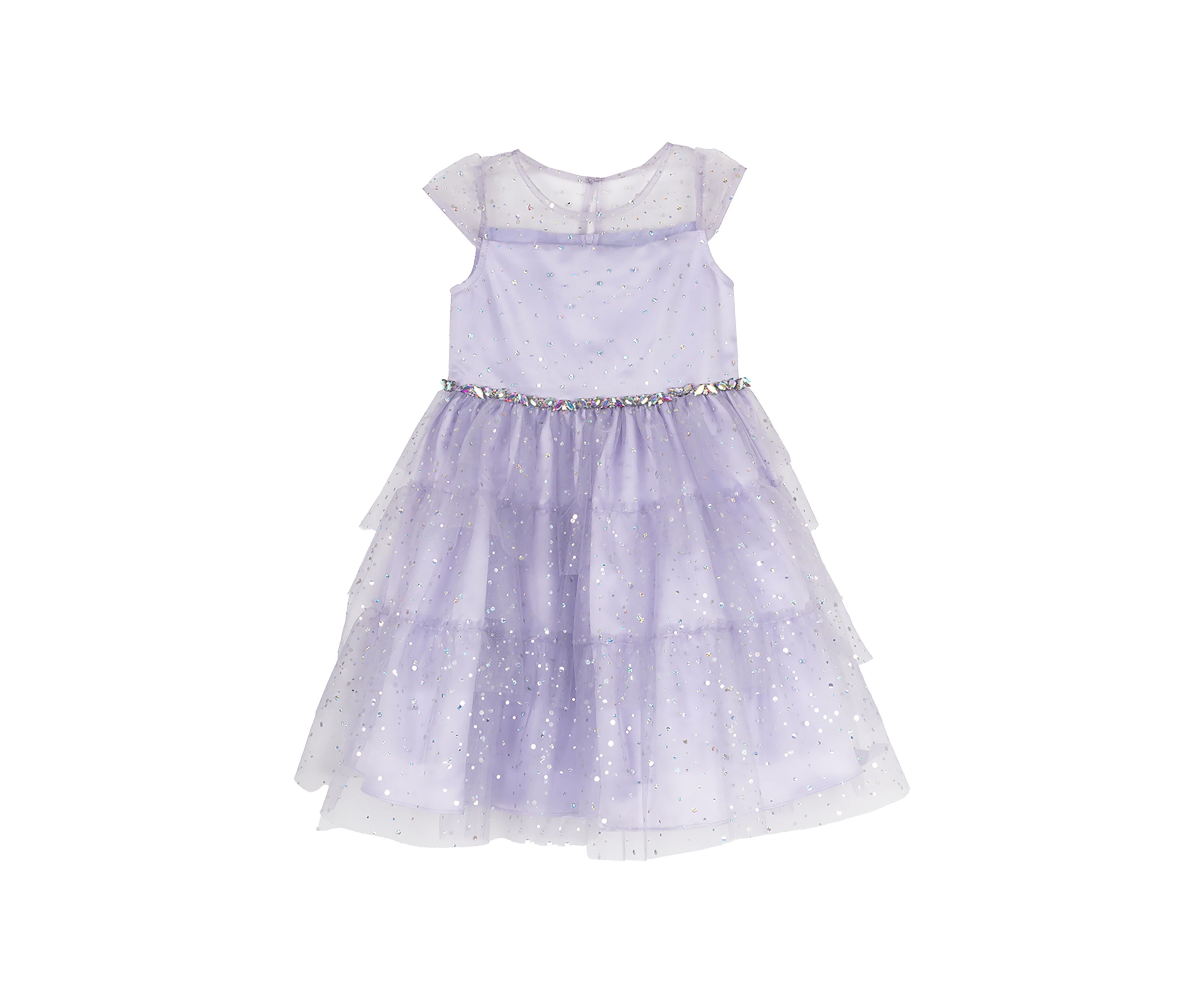 Toddler Girls Metallic Foil Dot Mesh Dress