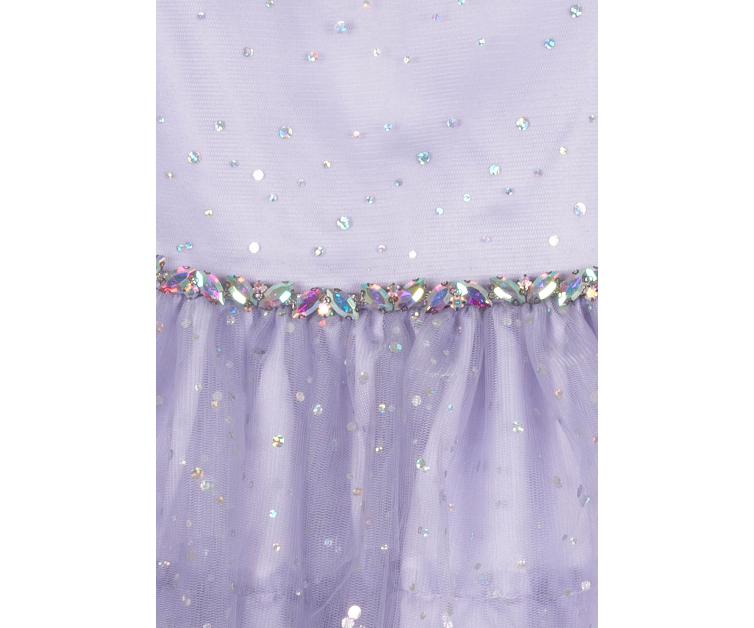 Toddler Girls Metallic Foil Dot Mesh Dress