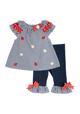 Rare Editions Baby Girls 3-24 Months 3/4-Sleeve Elephant-Applique Tunic Top  & Floral-Printed Leggings Set