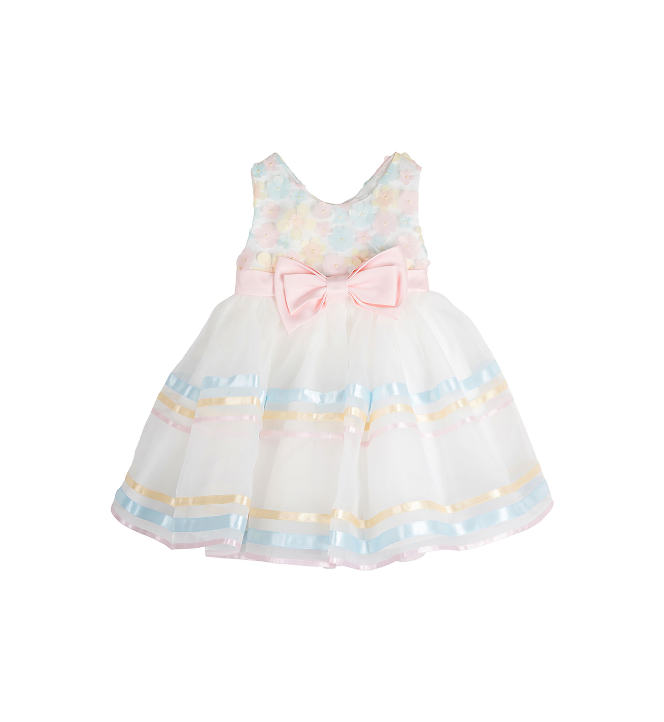 Toddler Girls 3D Floral Mesh Organza Dress