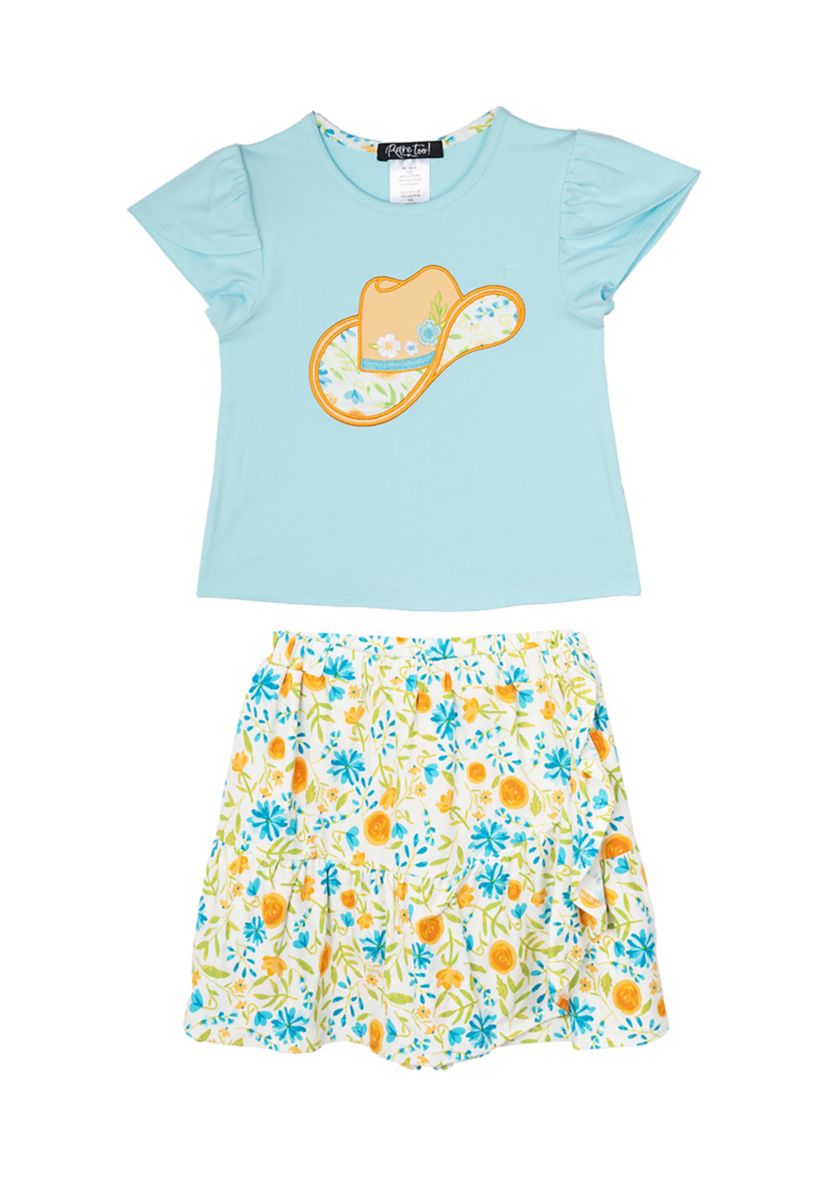 Toddler Girls Cowboy Hat Skort Set