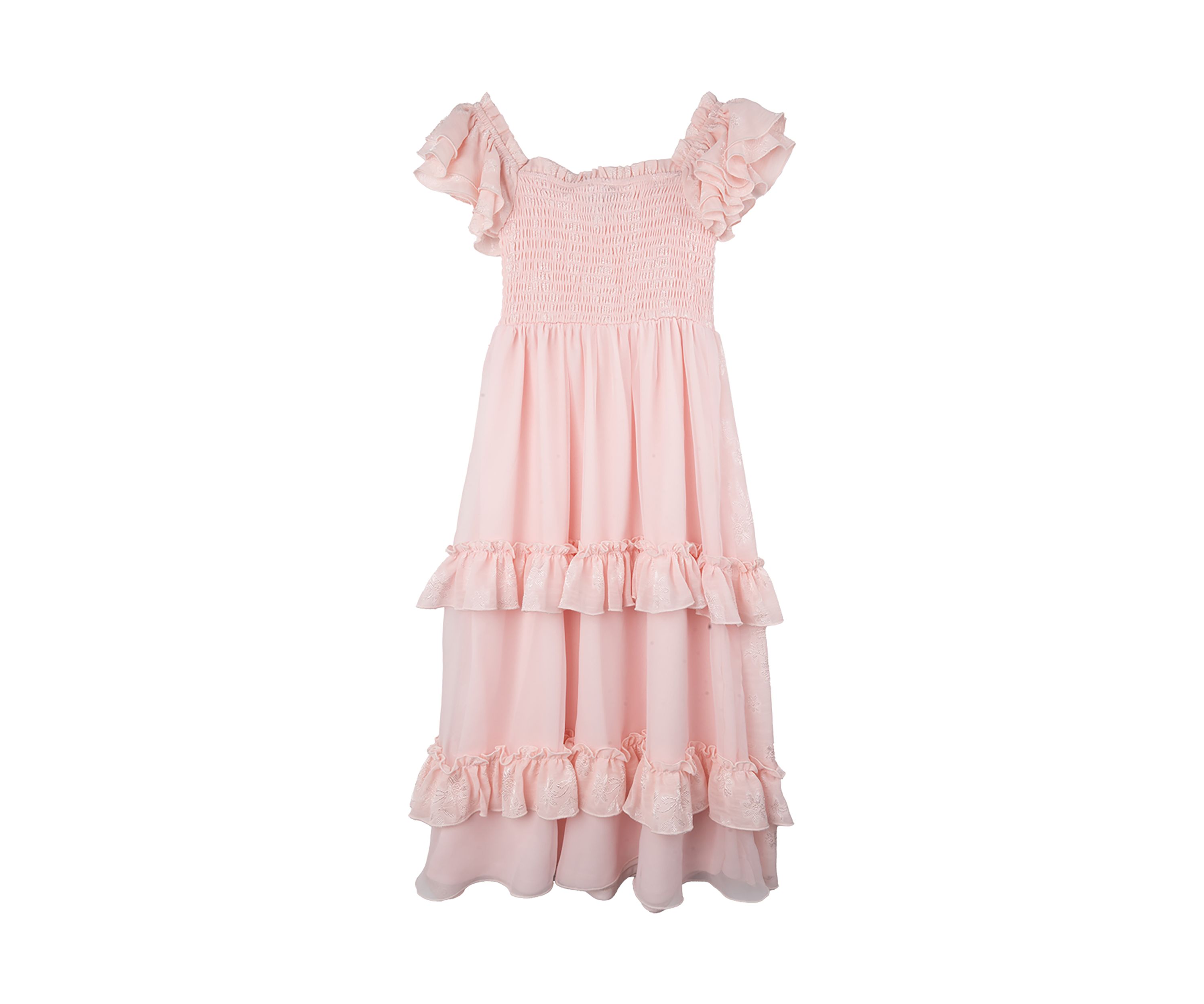 Toddler Girls Floral Printed Shirred Dress