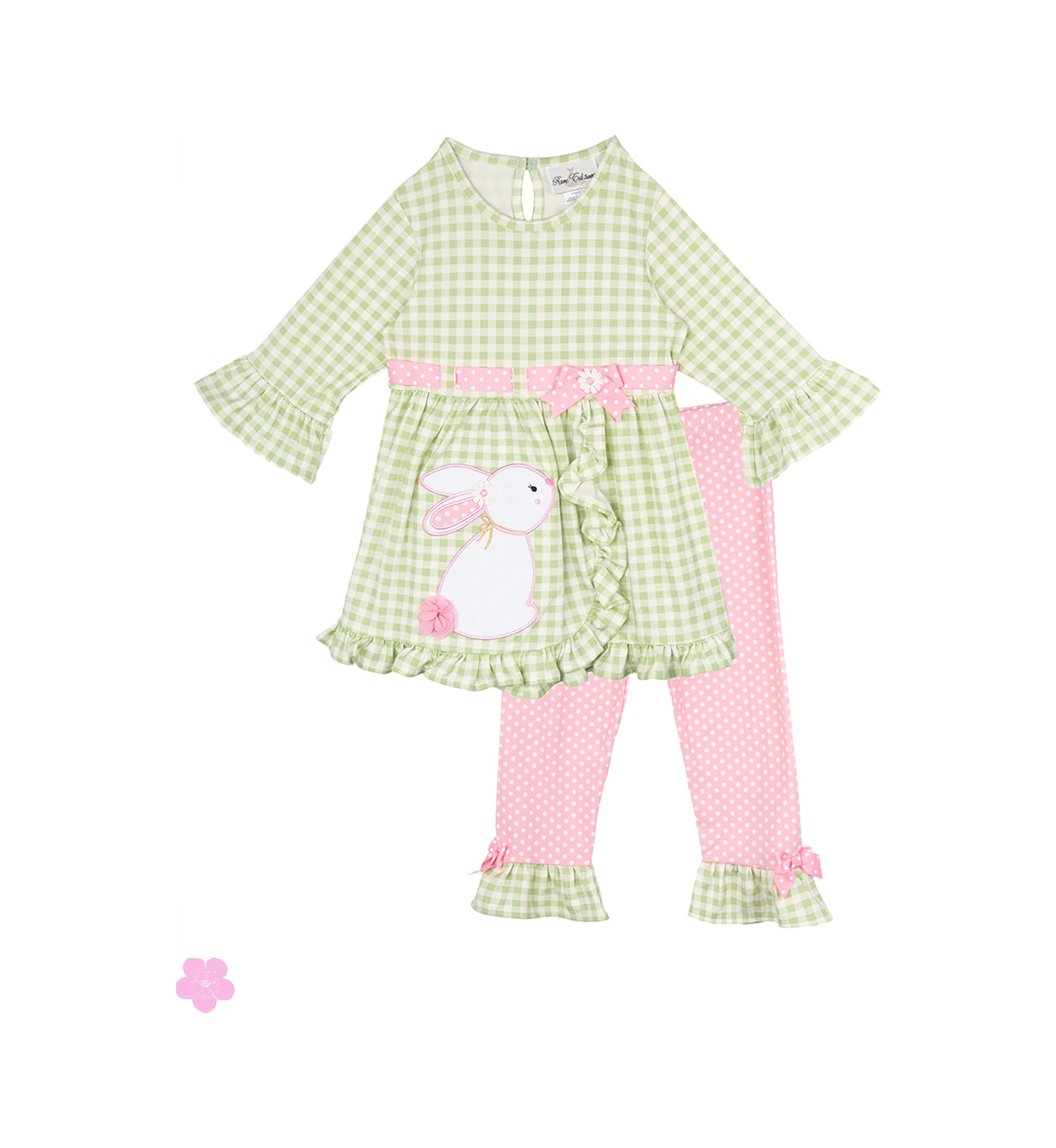 Toddler Girls Check Printed Knit Set