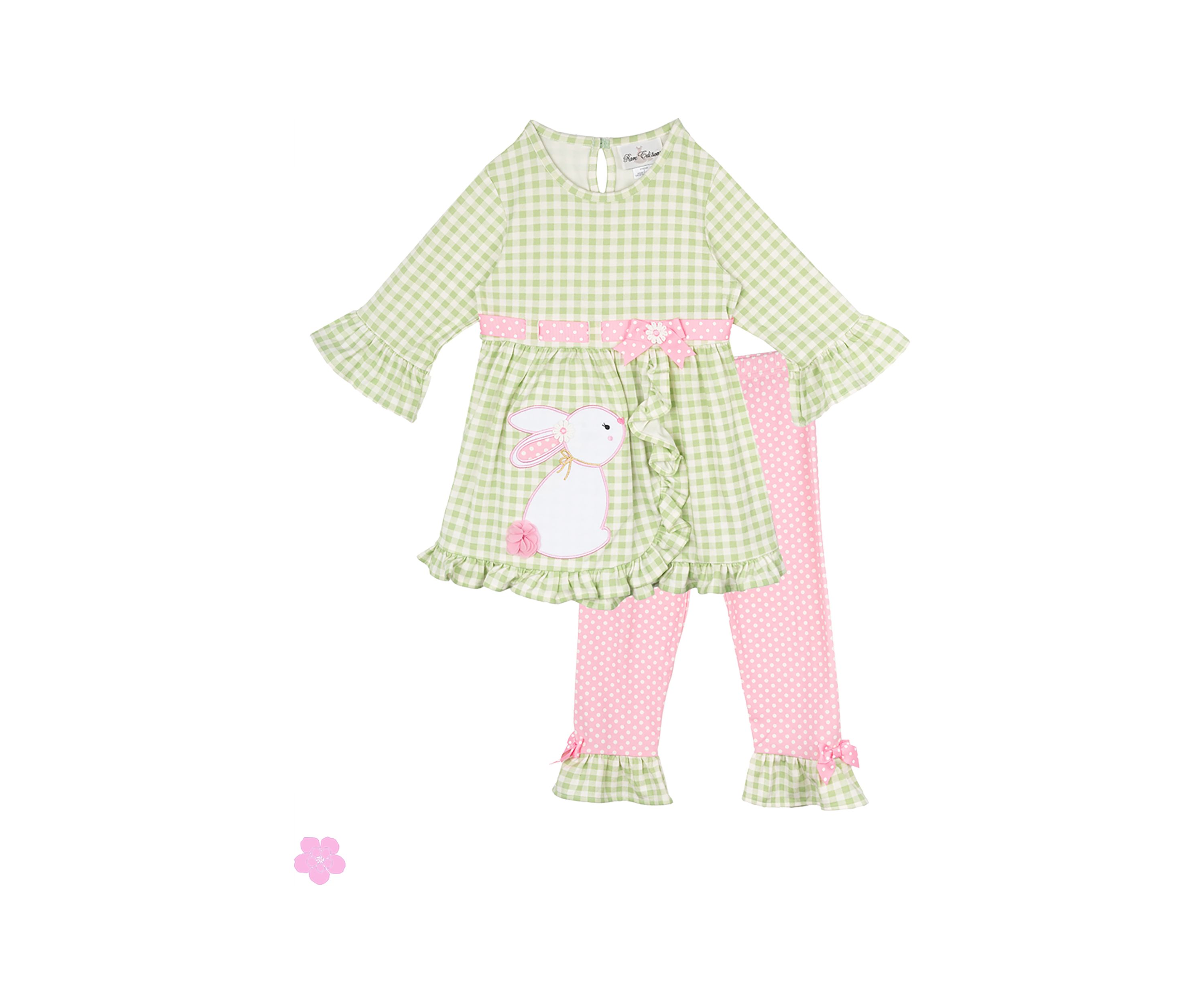 Toddler Girls Check Printed Knit Set