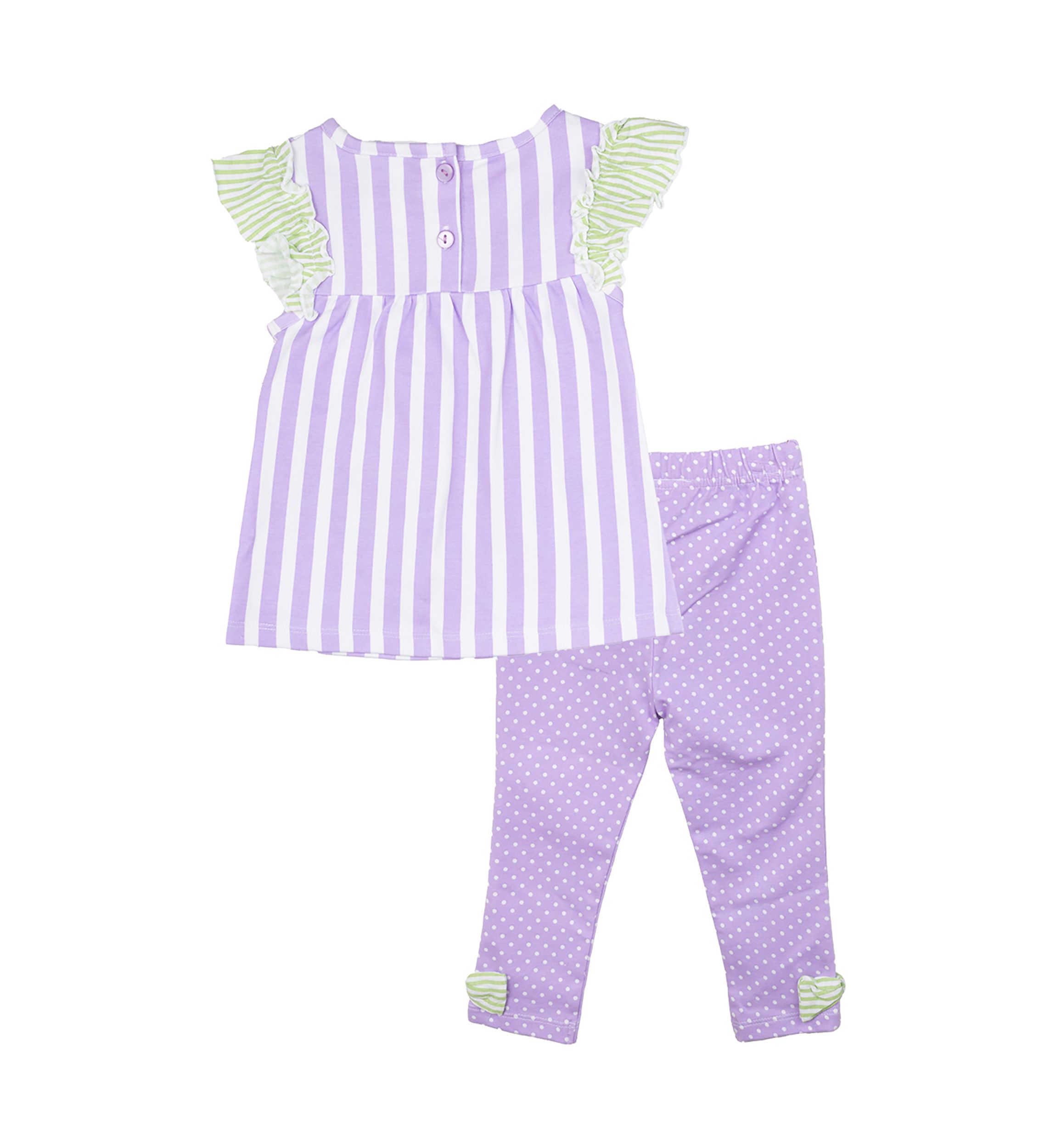Toddler Girls Ruffle Top and Printed Pants Set
