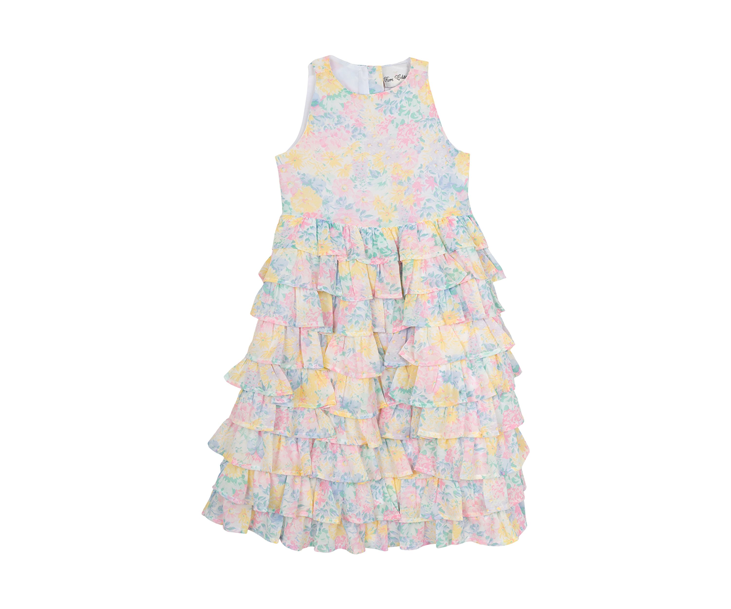 Toddler Girls Floral Ruffle Maxi Dress