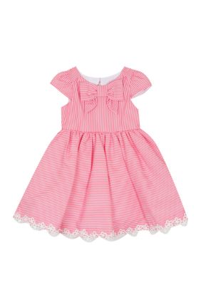 Rare Editions Toddler Girls Seersucker Front Bow Dress | belk