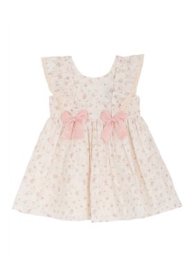 Rare Editions Toddler Girls Shirred Clip Dot Bow Dress