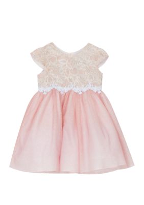 Rare Editions Toddler Girls Blush Sparkle Lace Dress belk