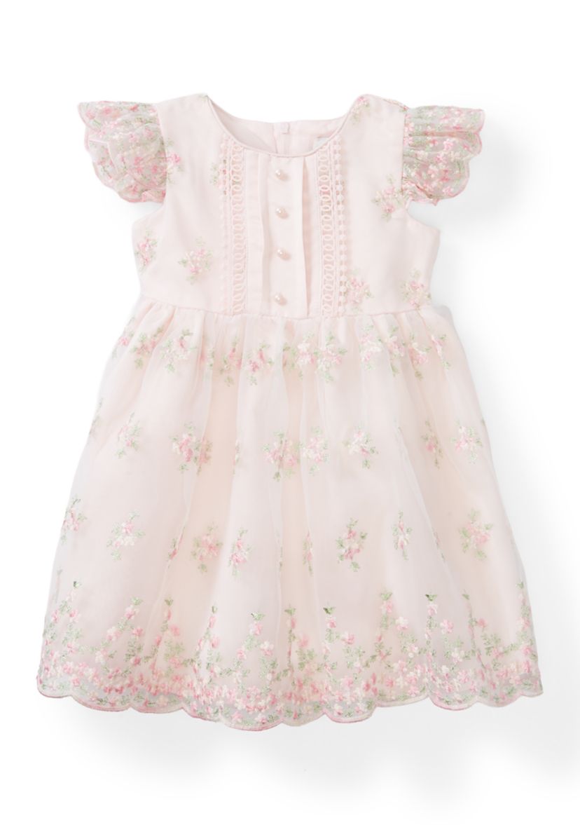 rare editions floral lace dress Rare Editions Girls 7-16 Lace Cap Sleeve Bodice High Low Mikado Dress, 14
