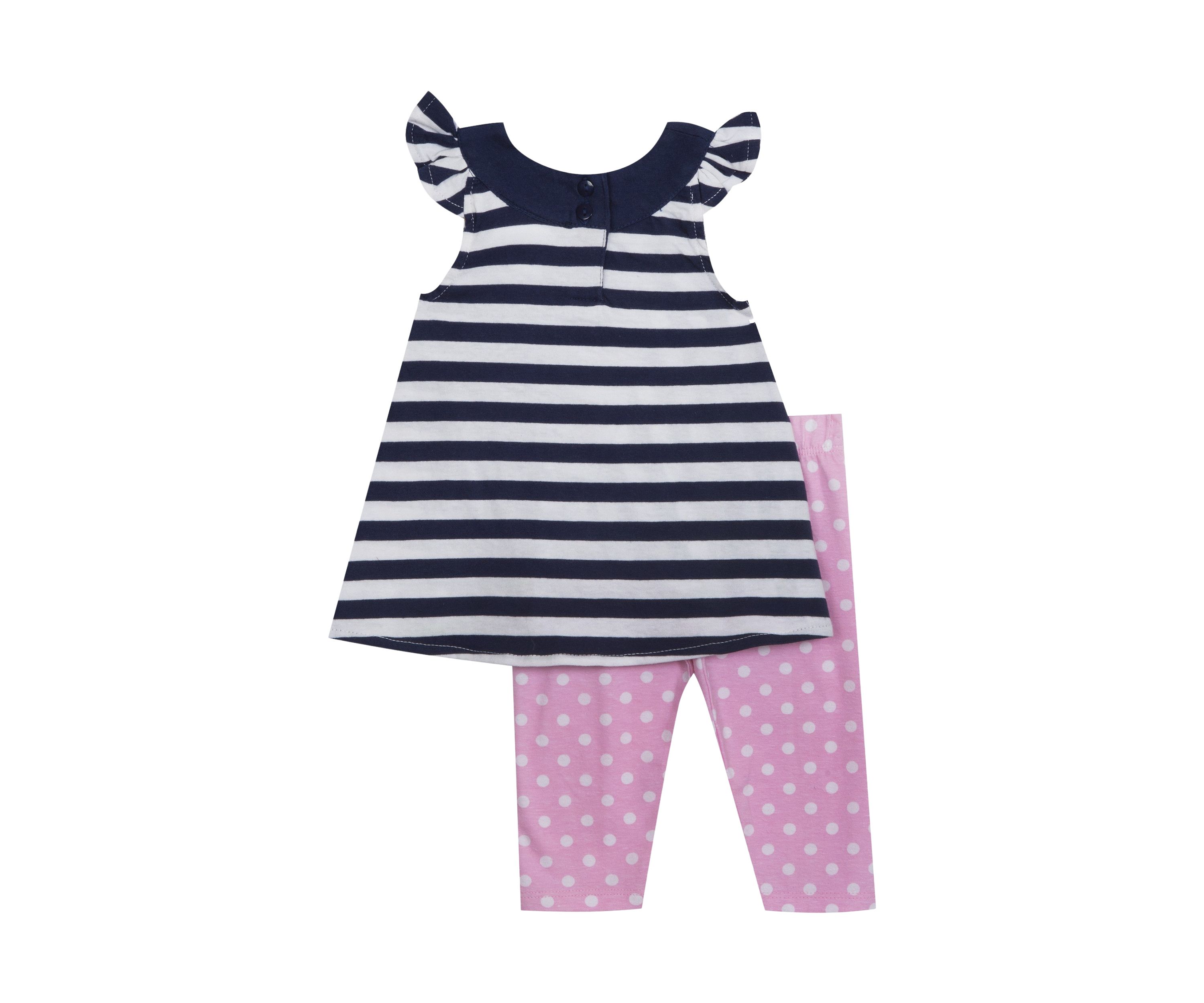 Toddler Girls Striped Butterfly Tunic and Leggings Set