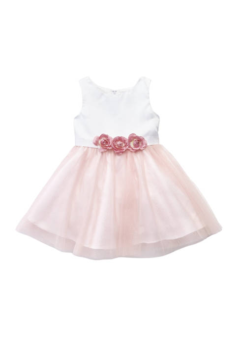 Rare Editions Toddler Girls Satin Rose Dress