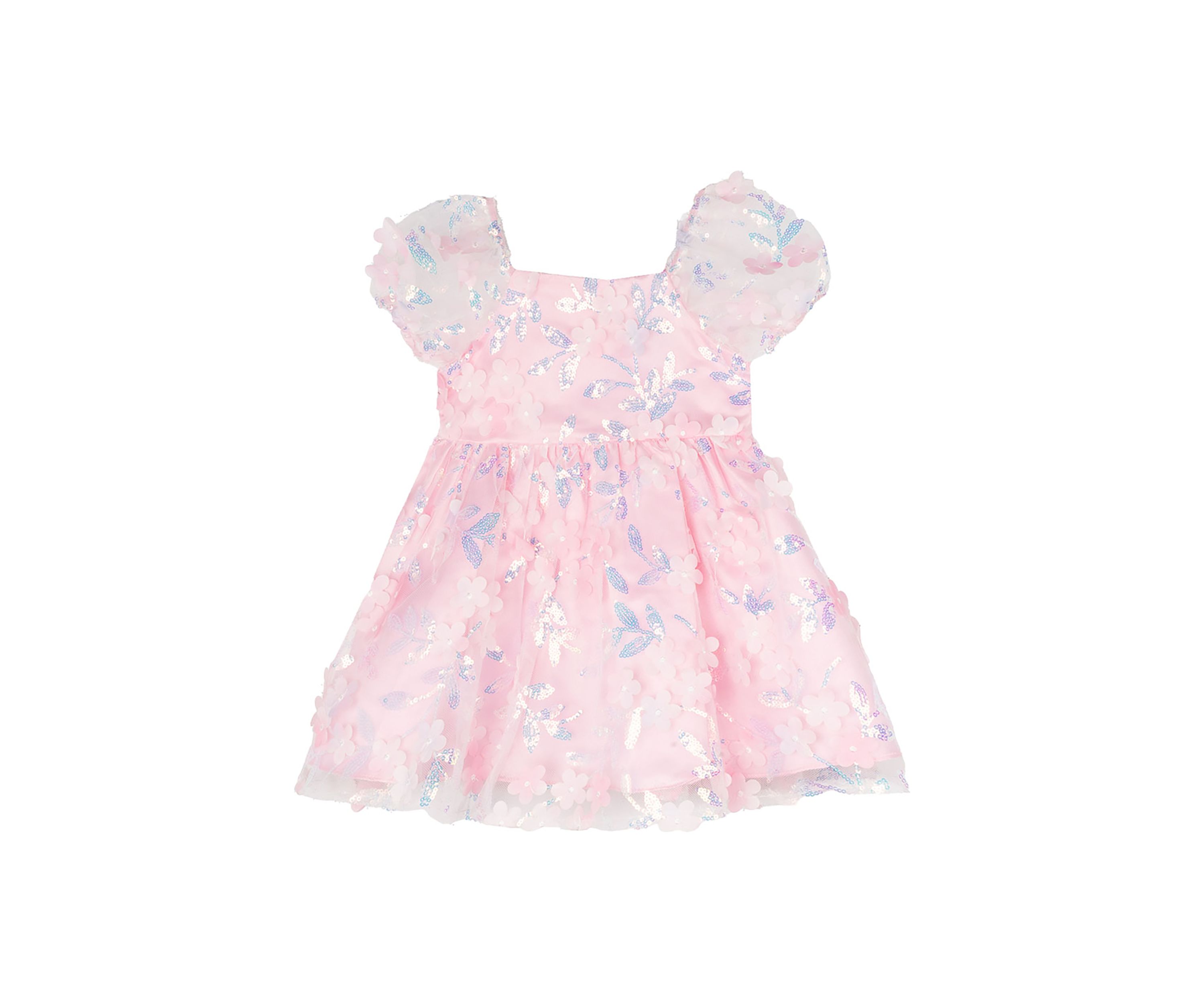 Baby Girls 3D Flower Sequin Dress