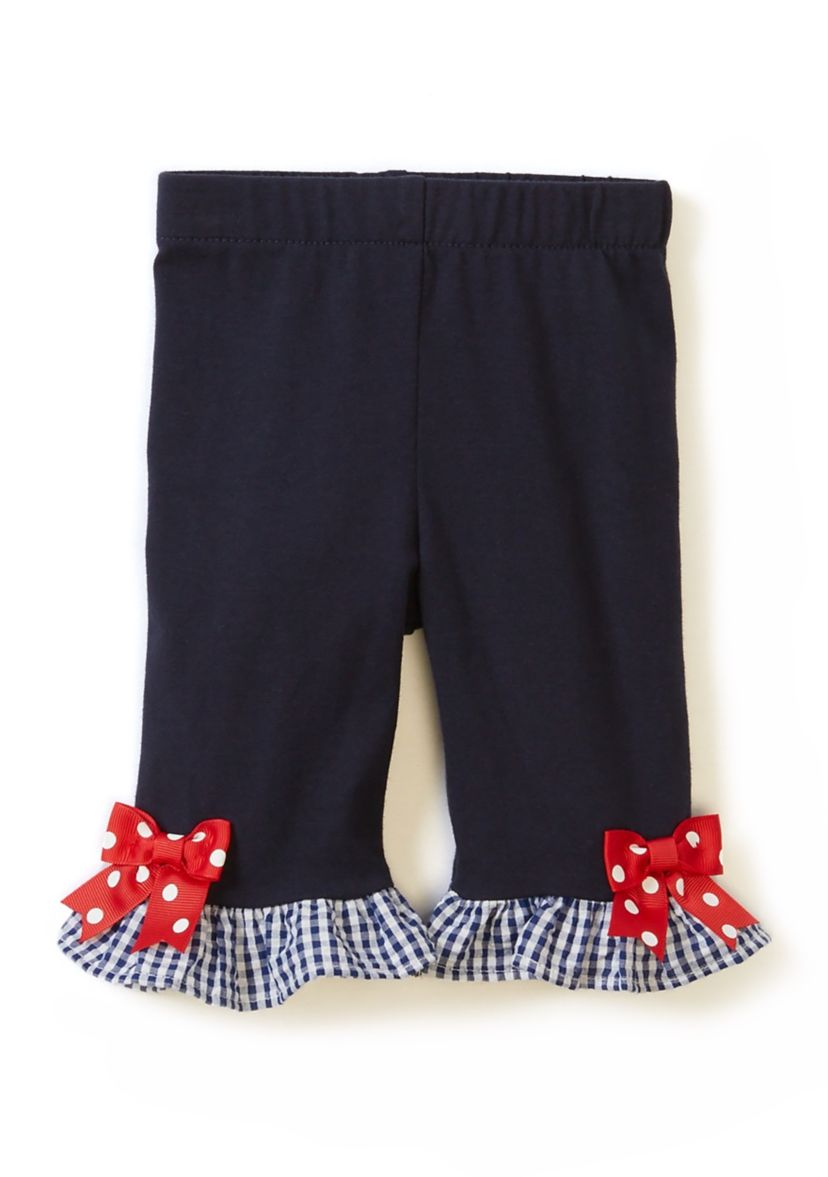 Baby Girls Seersucker Ladybug Embroidered Top and Leggings Set