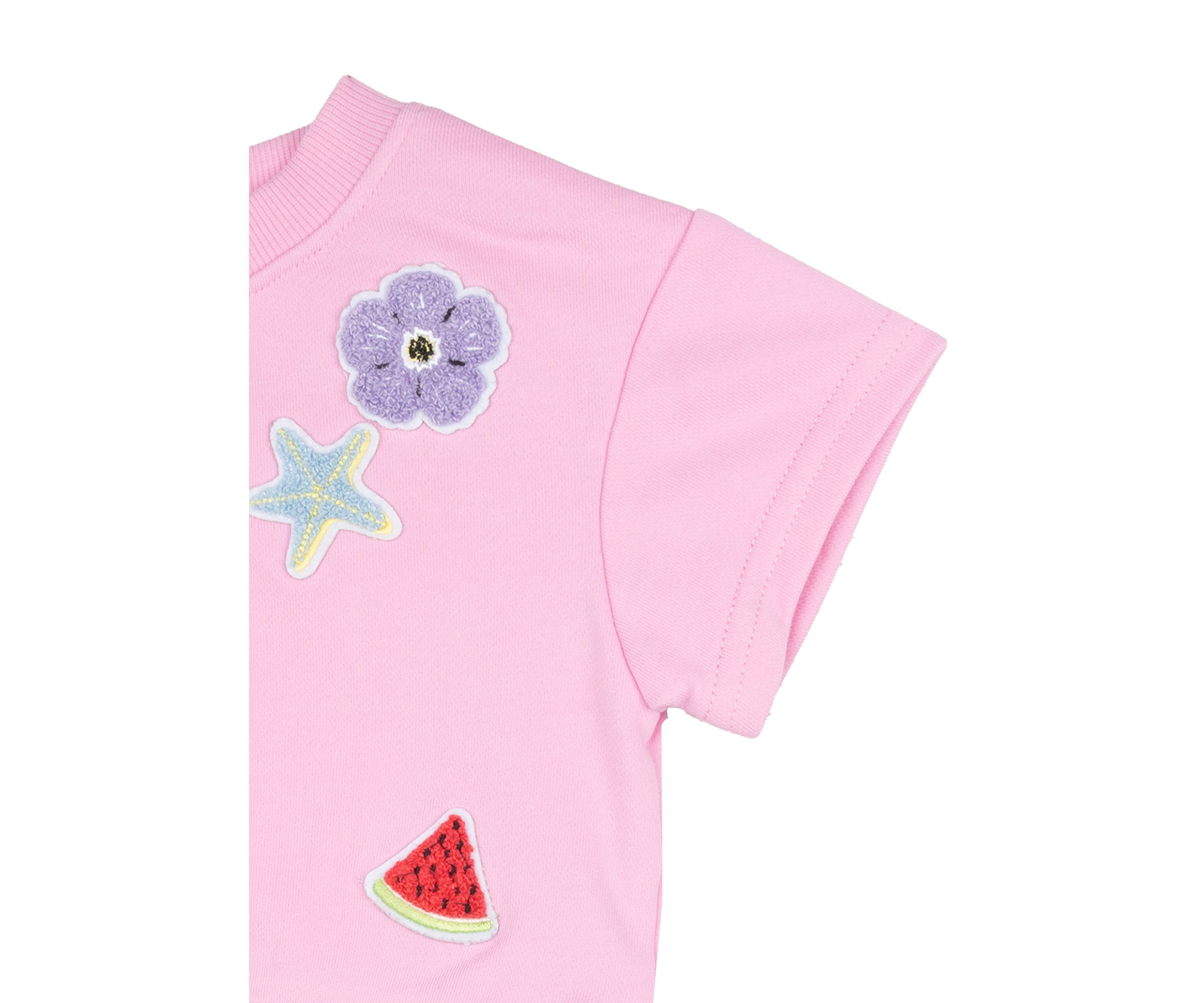 Baby Girls French Terry Appliqué Top and Shorts Set