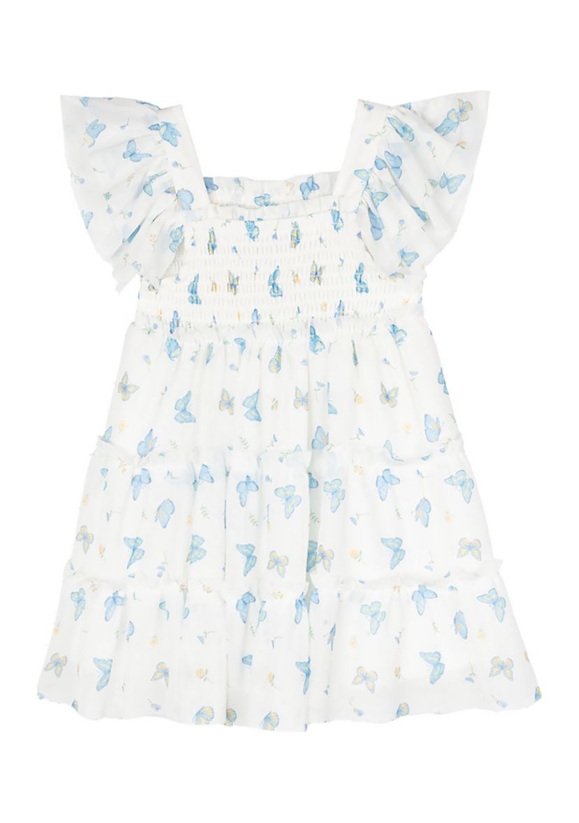 Baby Girls Butterfly Printed Mesh Dress
