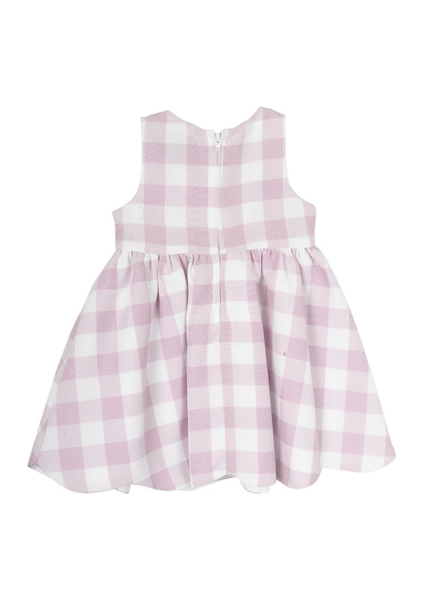 Baby Girls Pink Check Dress with Headband