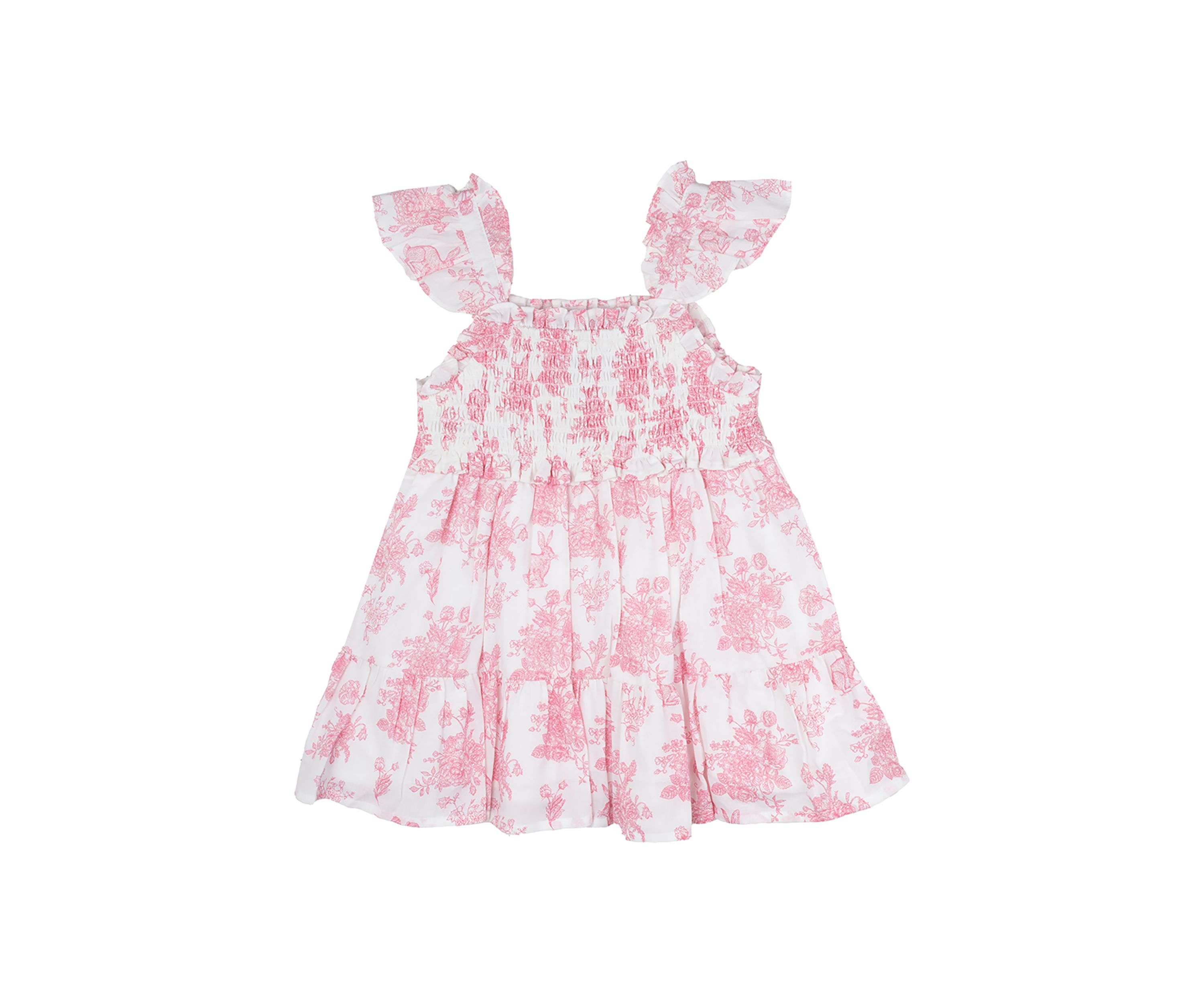 Baby Girls Smocked Printed Knit Cotton Dress