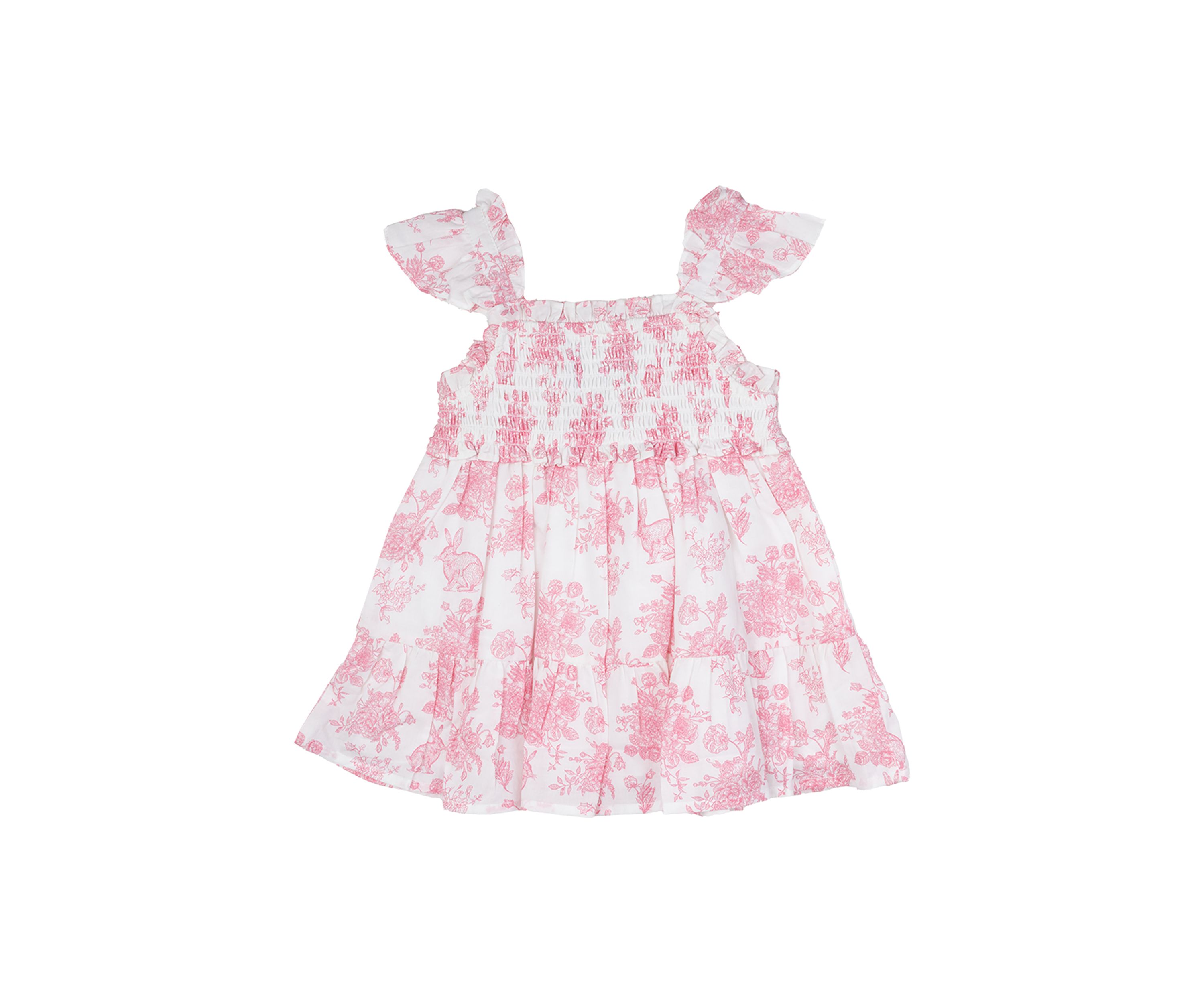 Baby Girls Smocked Printed Knit Cotton Dress
