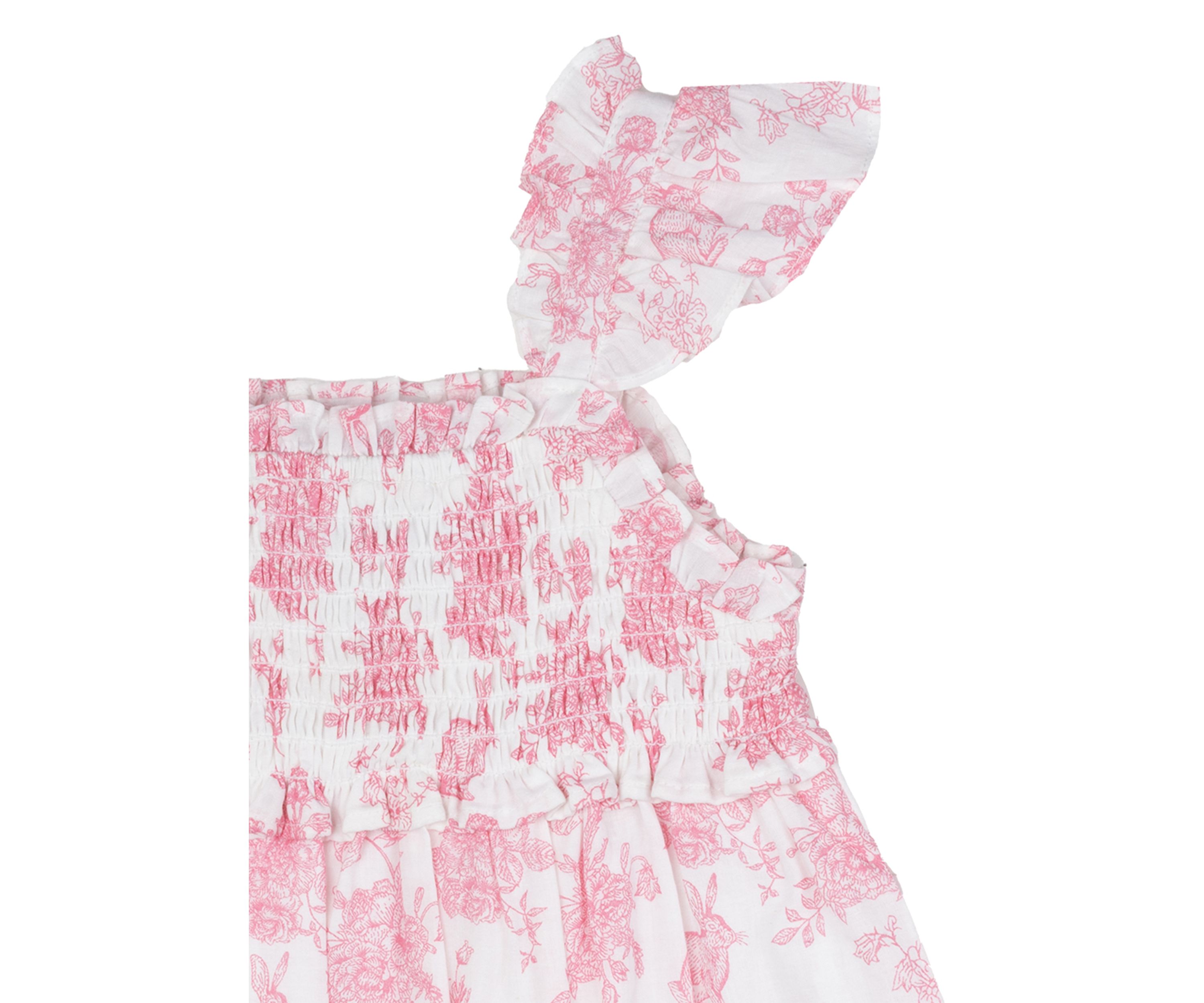 Baby Girls Smocked Printed Knit Cotton Dress