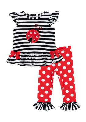 Rare Editions Baby Girls Ladybug Legging Set