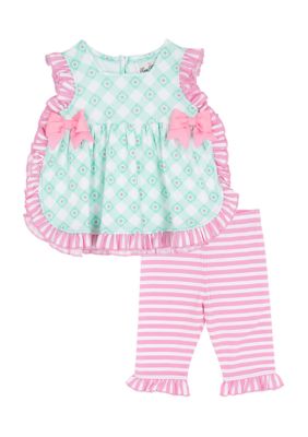 Rare Editions Baby Girls Dot/Striped Legging Set