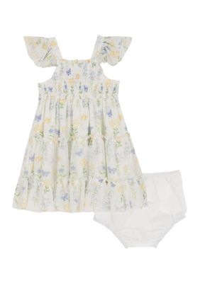 Rare Editions Baby Girls Floral Mesh Dress