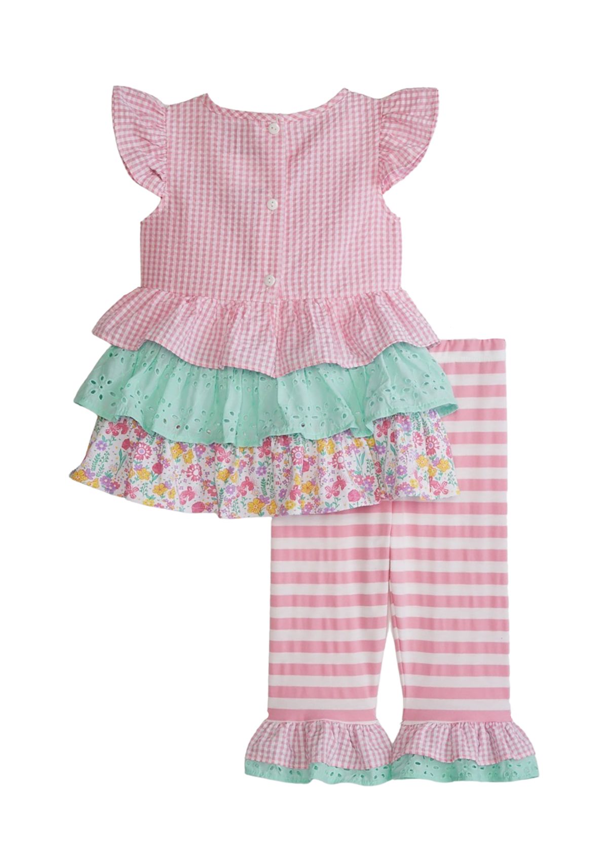 Baby Girls Short Sleeve Ruffle Bunny Tier Set