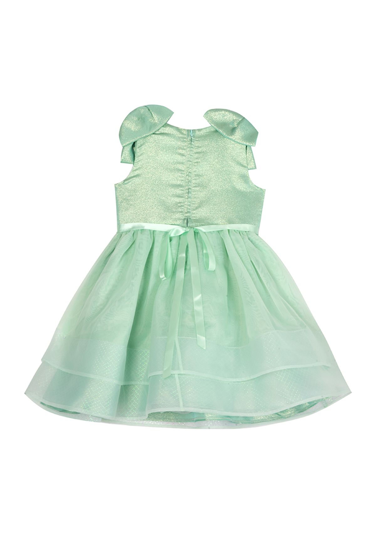 Baby Girls Sleeveless Bow Two Tiered Organza Dress