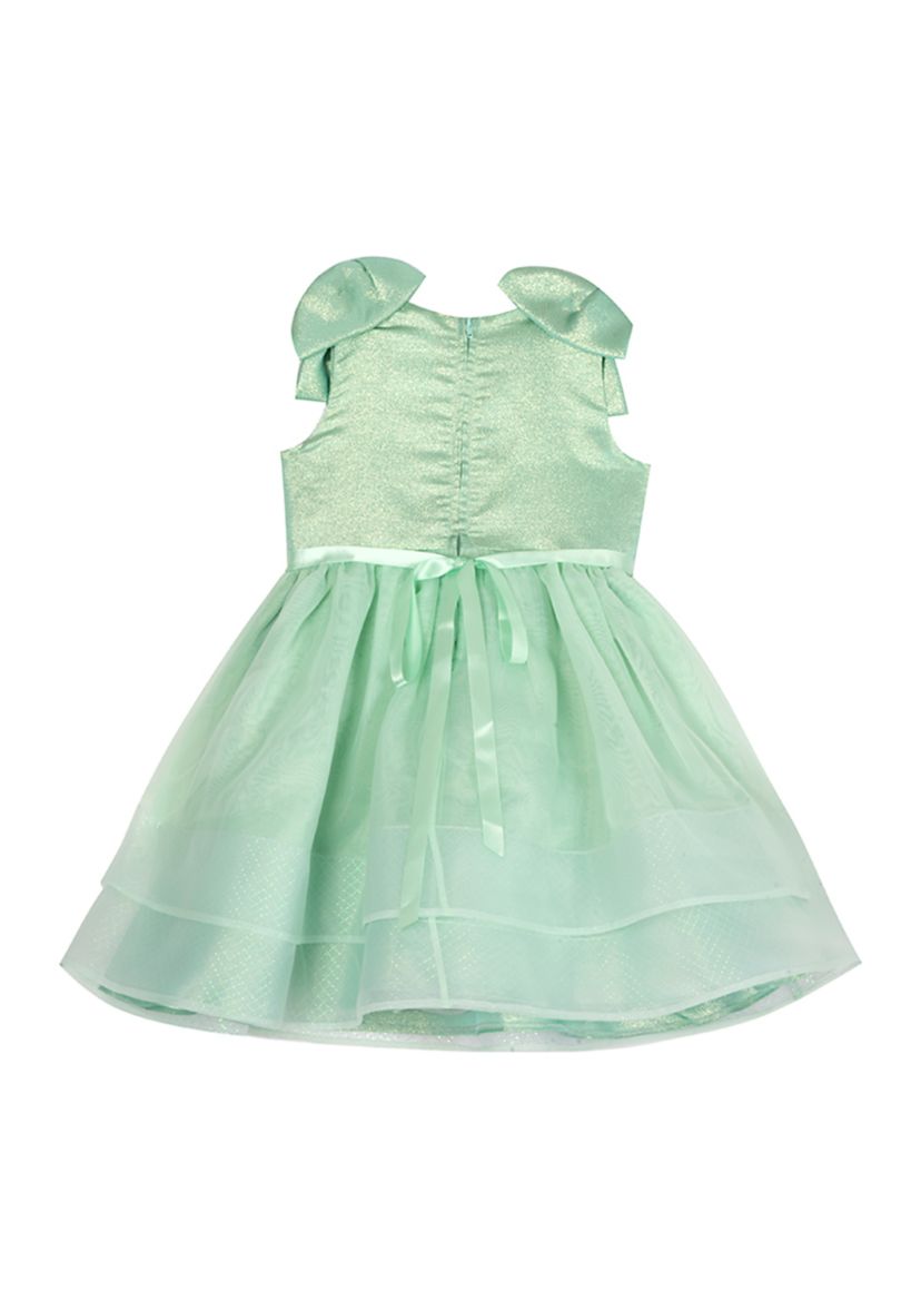 Baby Girls Sleeveless Bow Two Tiered Organza Dress