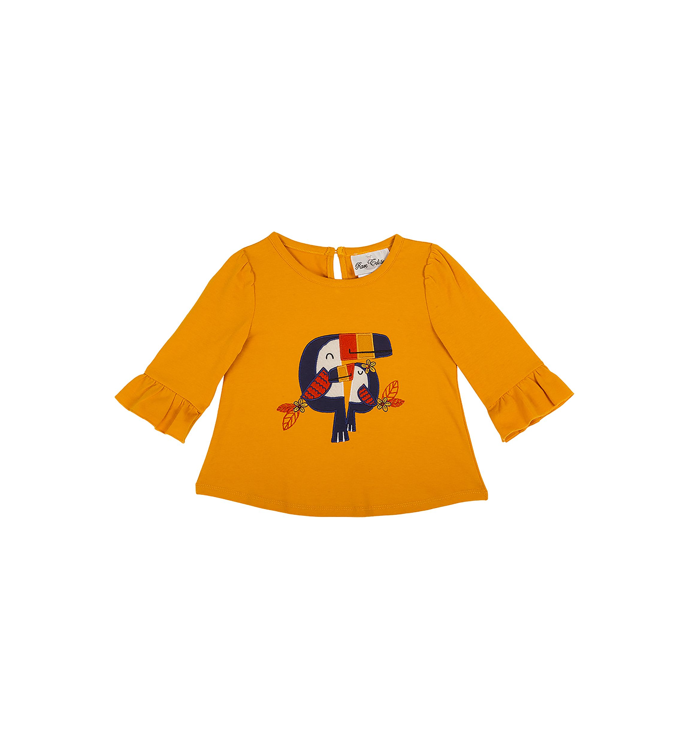 Toddler Girls 3/4 Ruffle Sleeve Toucan Top 