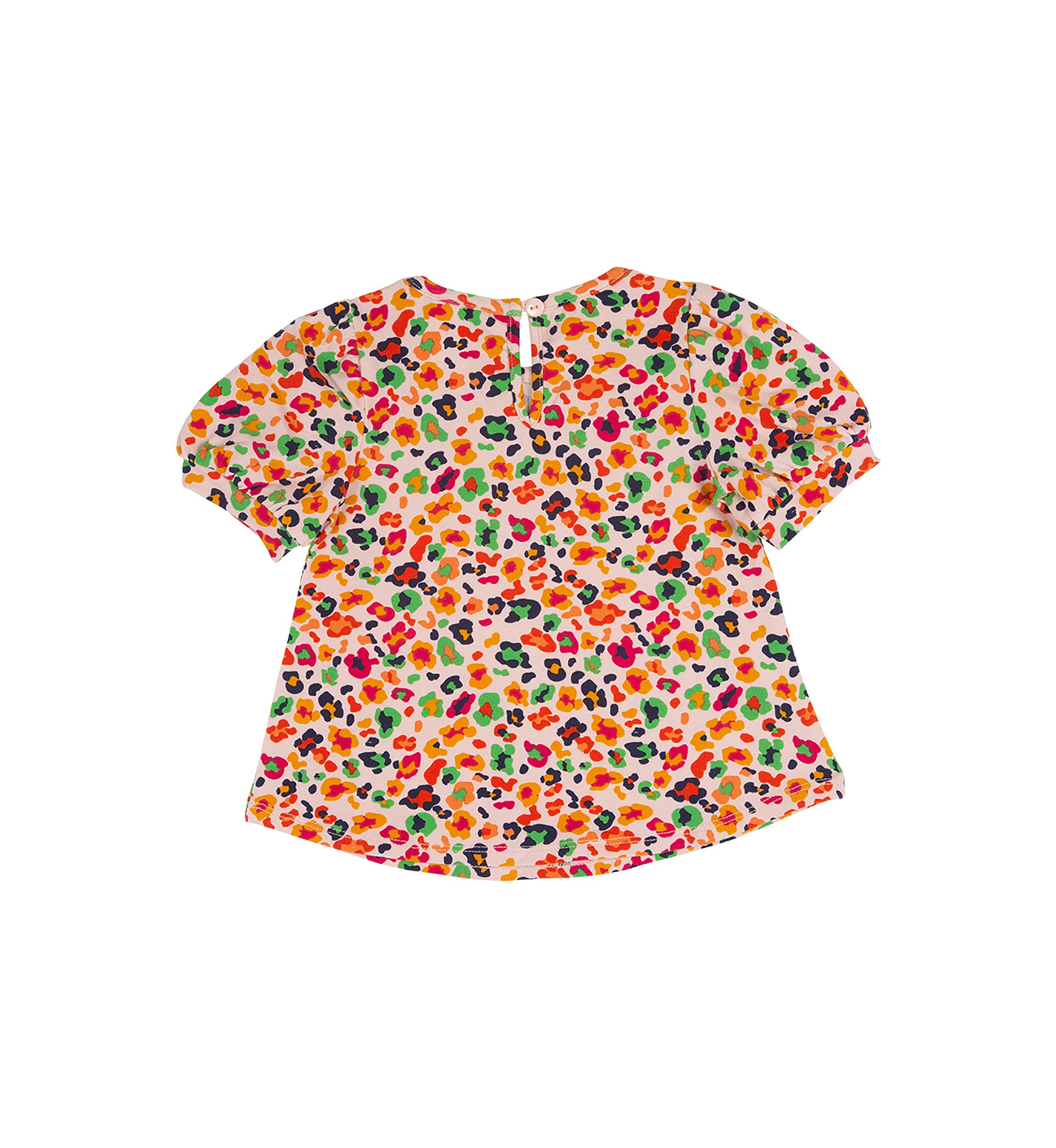 Toddler Girls Short Sleeve Leopard Print Top
