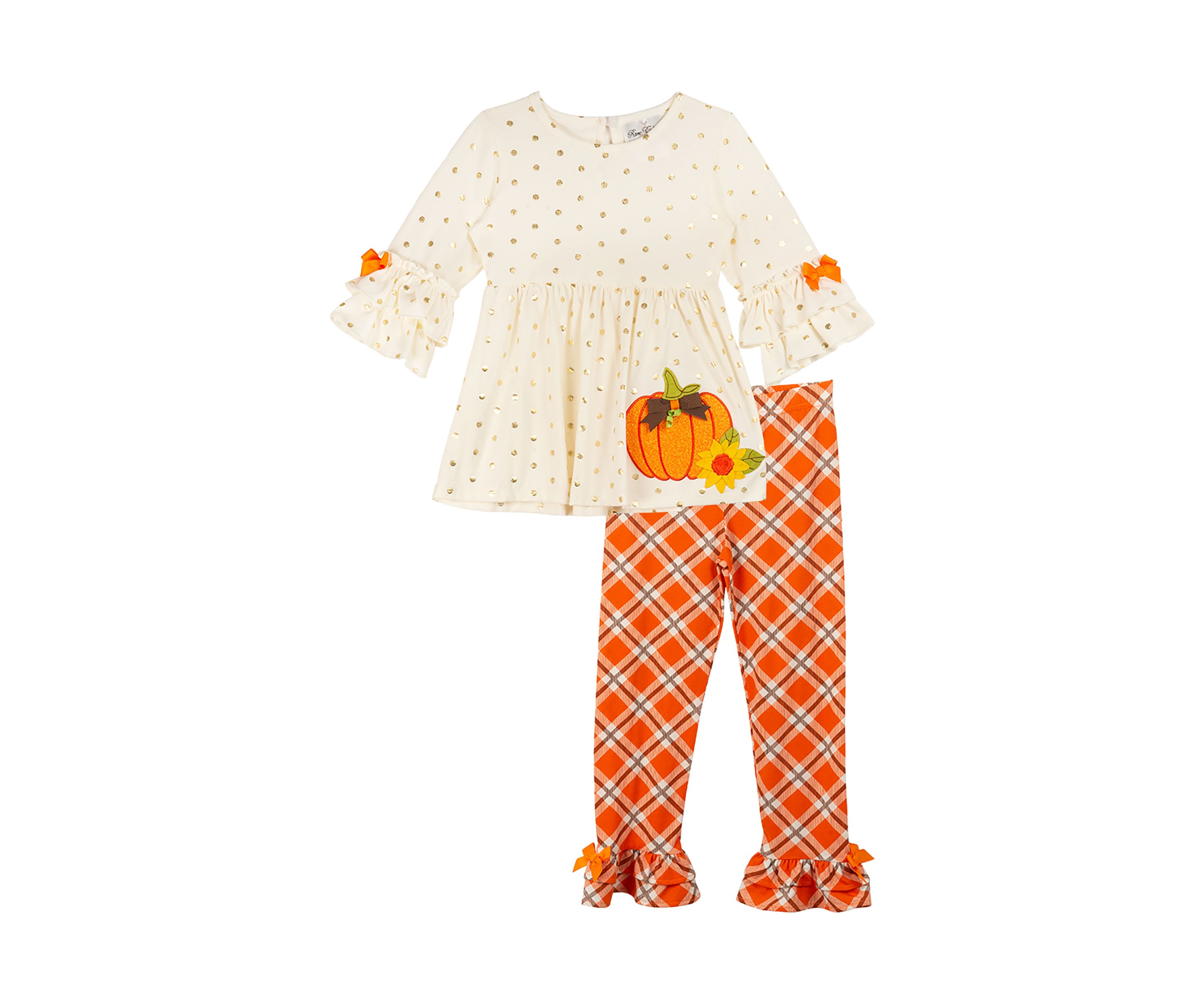 Toddler Girls Pumpkin Top and Leggings Set