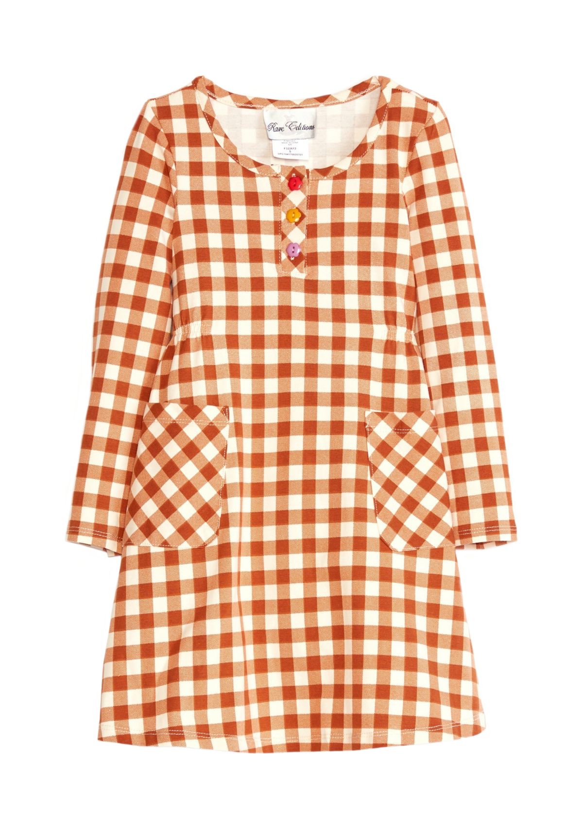 Toddler Girls Long Sleeve Gingham Dress
