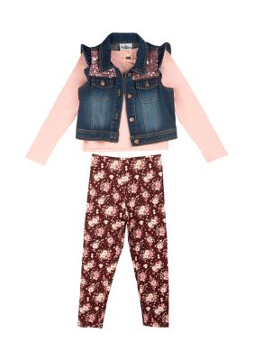 Toddler Girls Denim Vest Set