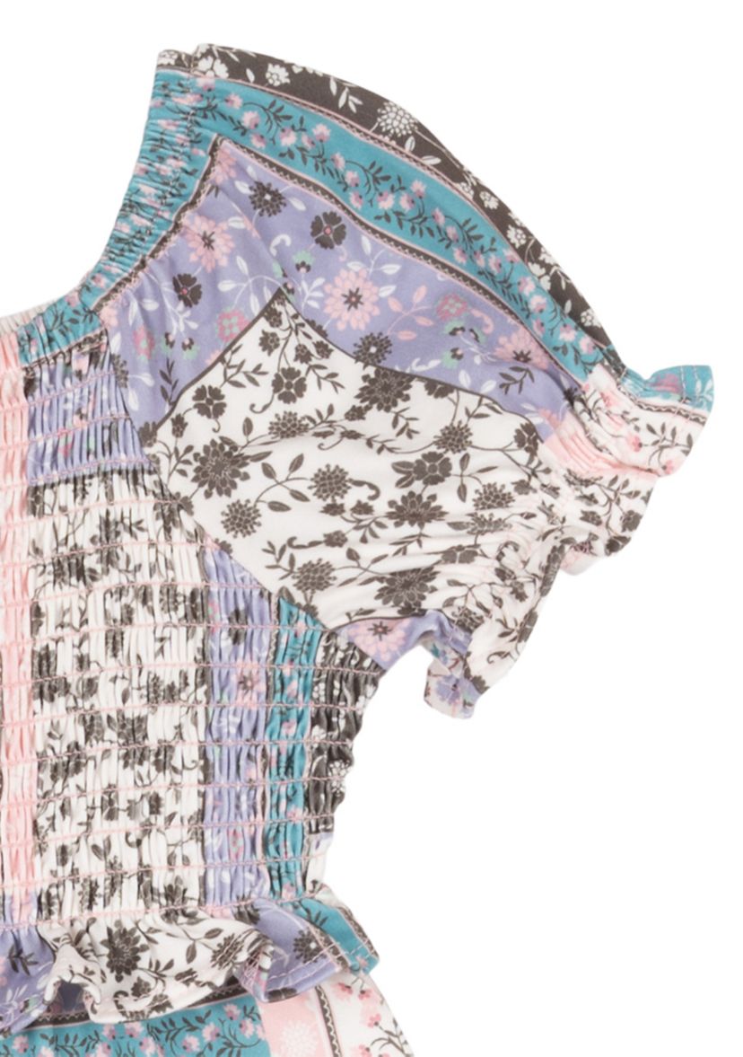 Toddler Girls Patchwork Printed Jumpsuit