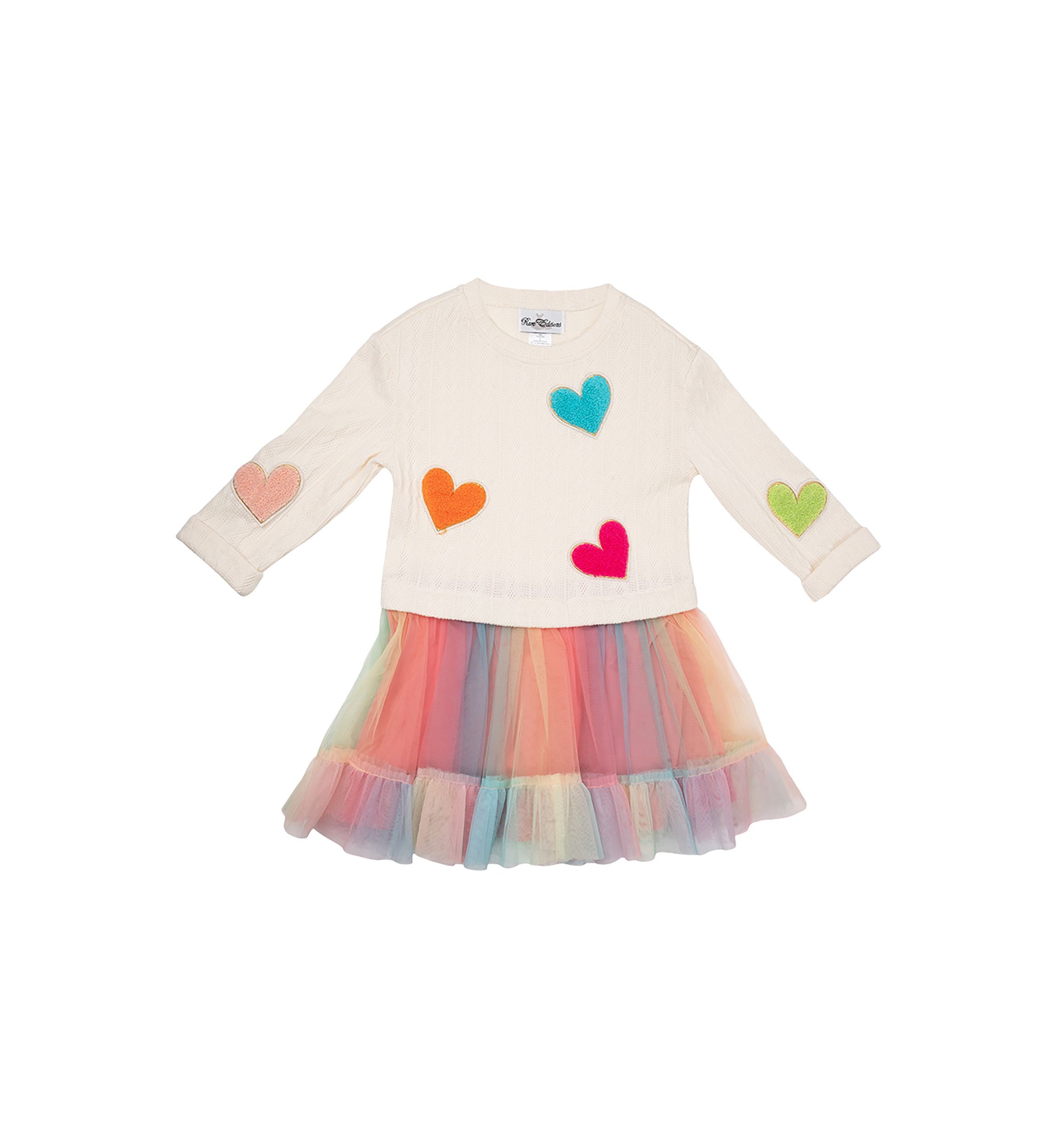 Toddler Girls Sweater Knit Tulle Dress