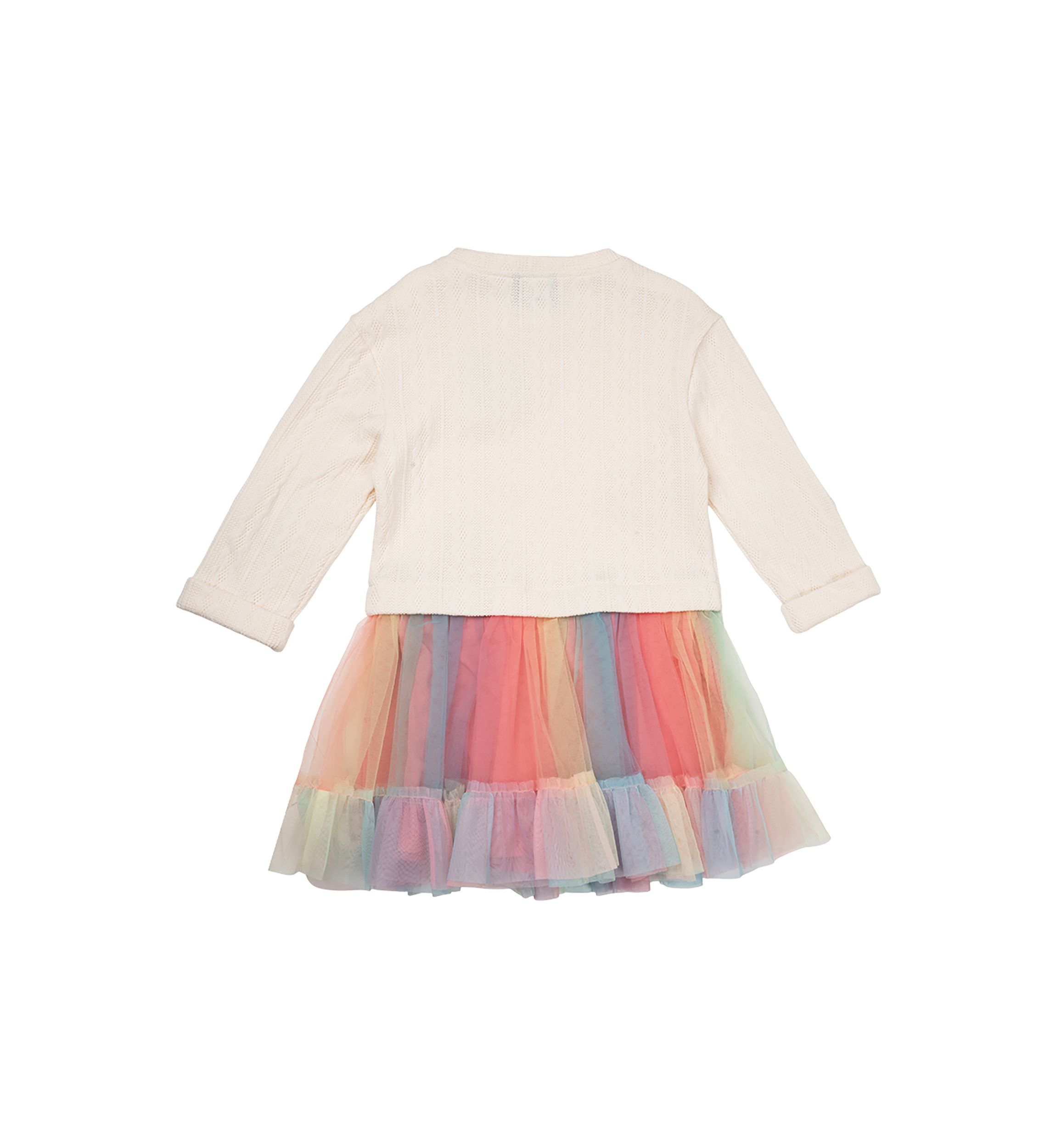 Toddler Girls Sweater Knit Tulle Dress