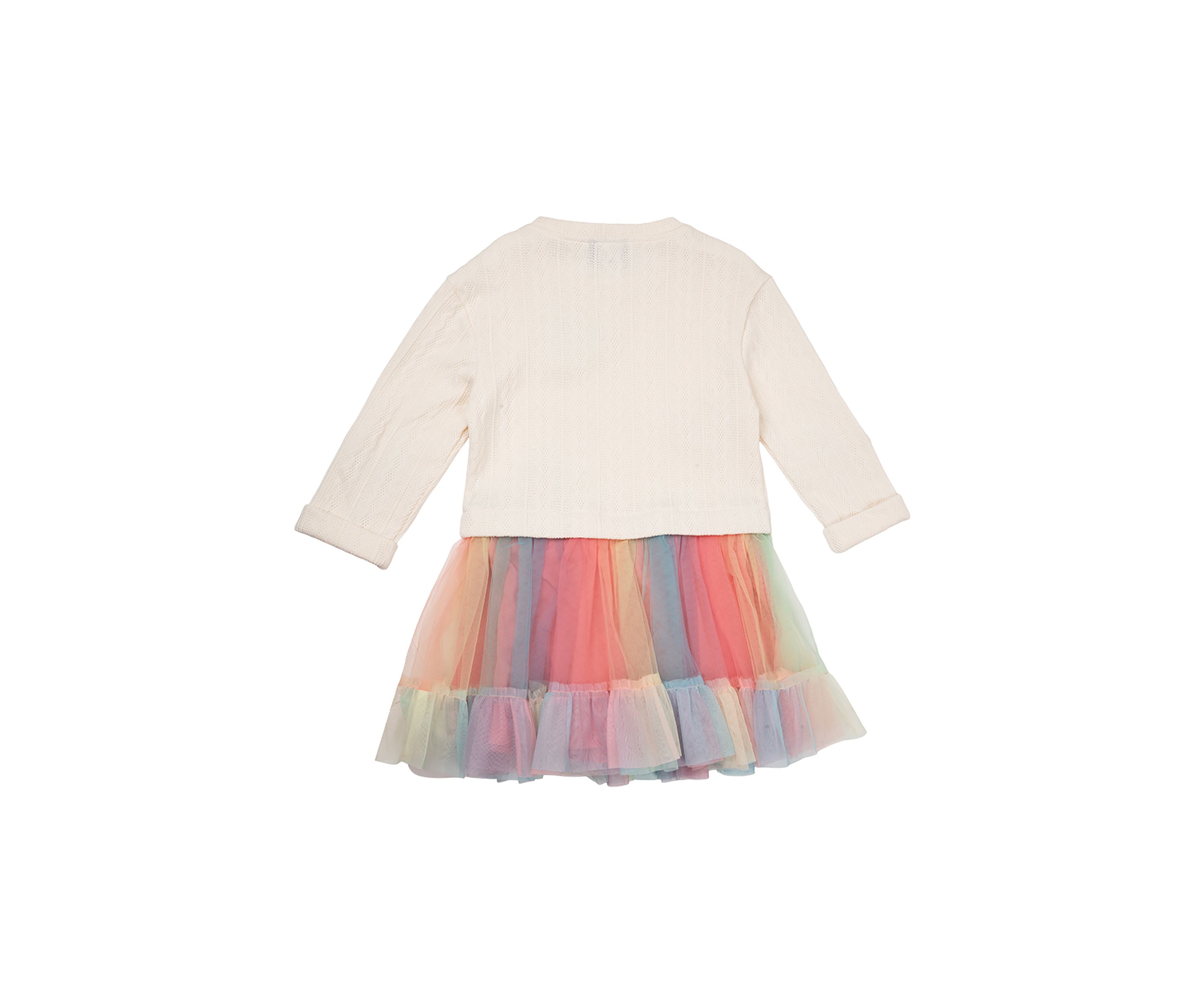 Toddler Girls Sweater Knit Tulle Dress