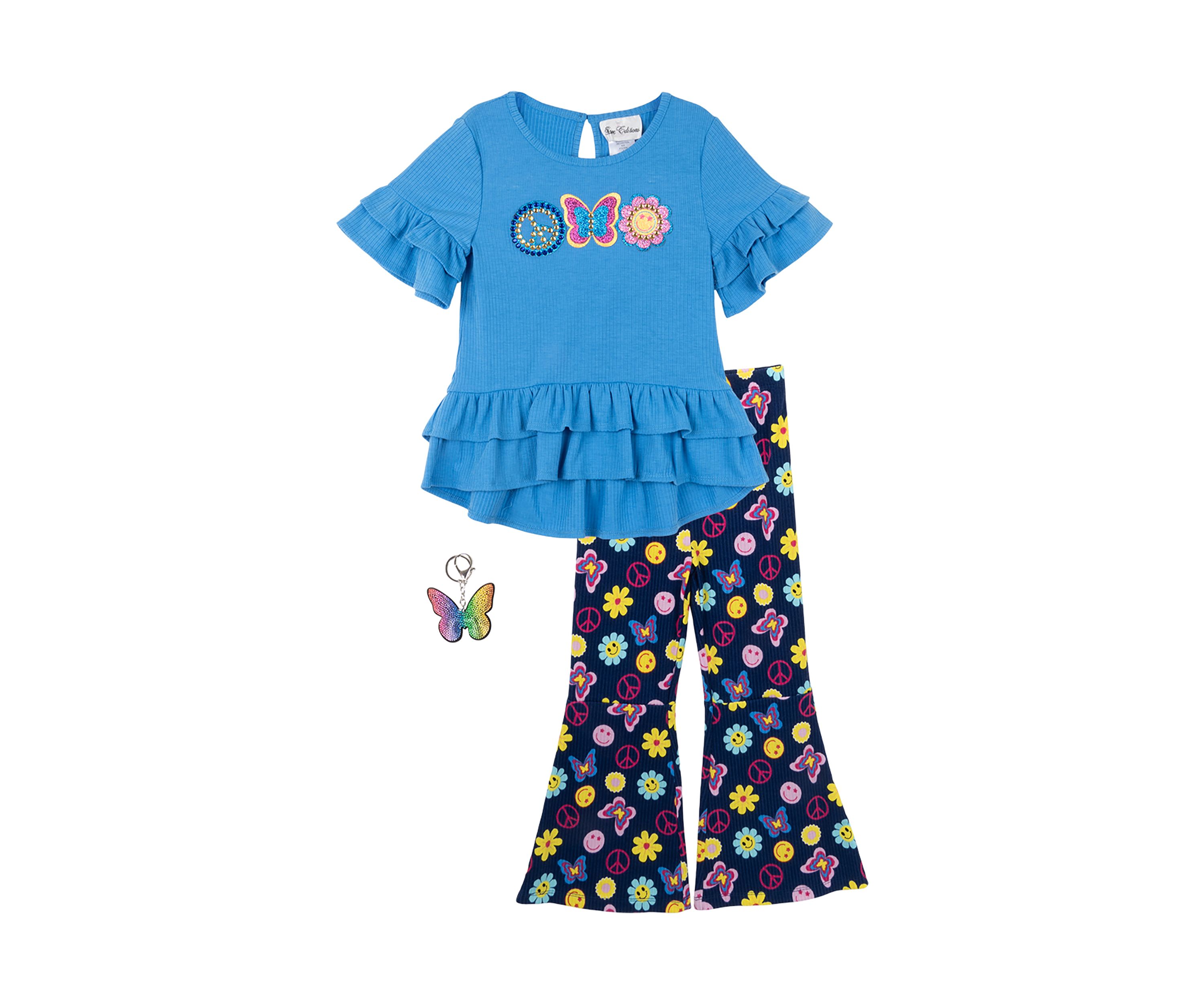 Toddler Girls Peace Appliqué Top and Printed Leggings Set